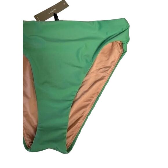 NWT J. Crew Classic High Rise Cheeky High Leg Cut Bikini Swim Bottom S Green - Picture 4 of 15